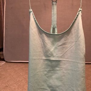 Teal/aqua colored racer back tank